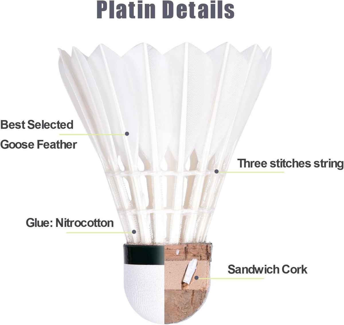 Badminton Birdies Shuttlecocks HighSpeed Goose Feather Badminton Balls