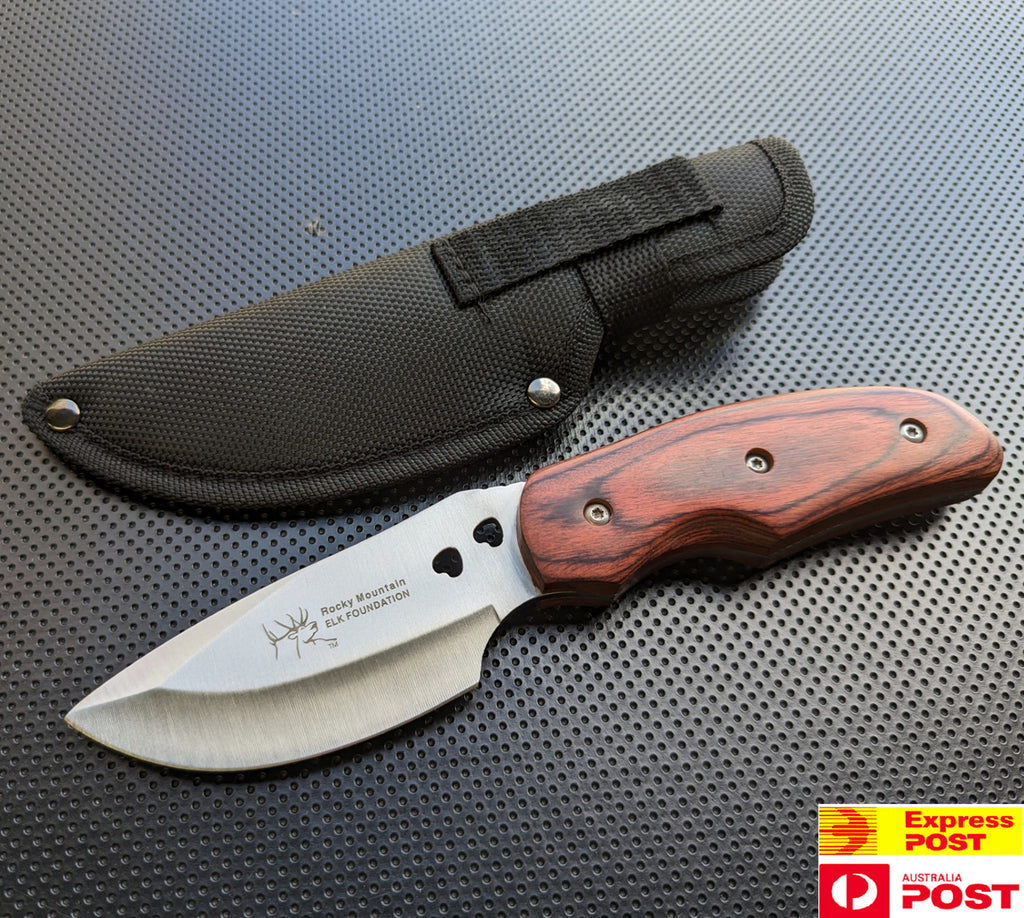 Fixed Knife Outdoor Hunting Combat Camping Survival Knife, Premium Full Tang Tactical Blade with Ergonomic Master Wood Handle for Hiking, Bushcraft, Field Survival, Camping and Daily Cutting Use