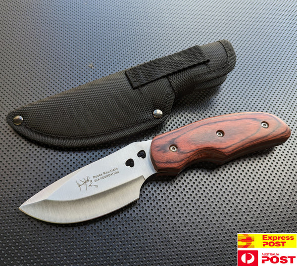 Fixed Knife Outdoor Hunting Combat Camping Survival Knife, Premium Full Tang Tactical Blade with Ergonomic Master Wood Handle for Hiking, Bushcraft, Field Survival, Camping and Daily Cutting Use