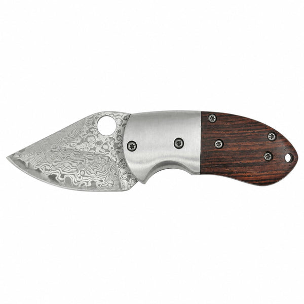 Compact Damascus Folding Knife, Single Item, 12 x 3 x 2 cm, 200 g