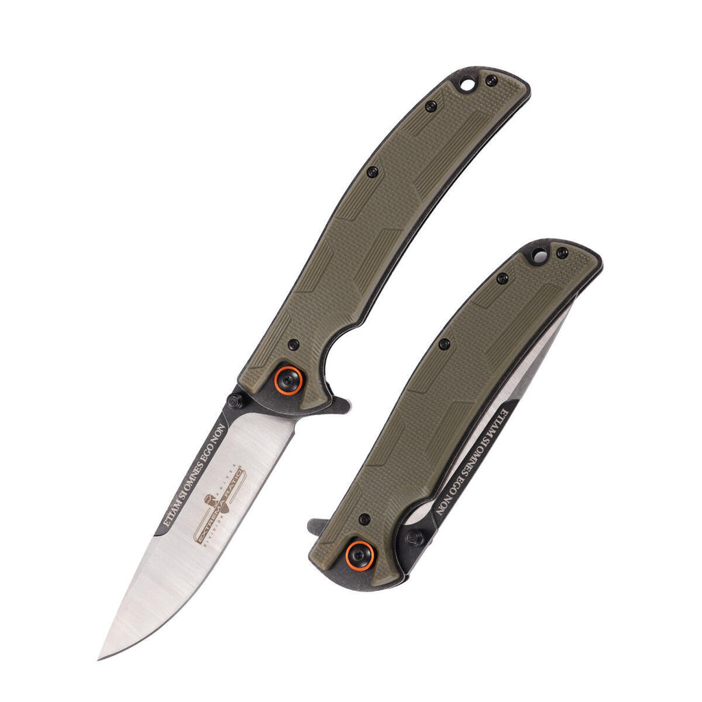7.9 Inch Folding Pocket Knife, High Carbon Steel Sharp Blade EDC Knife with Non-Slip Nylon Handle, Portable Utility Pocket Tool for Camping, Hiking, Package Opening & Daily Outdoor Use