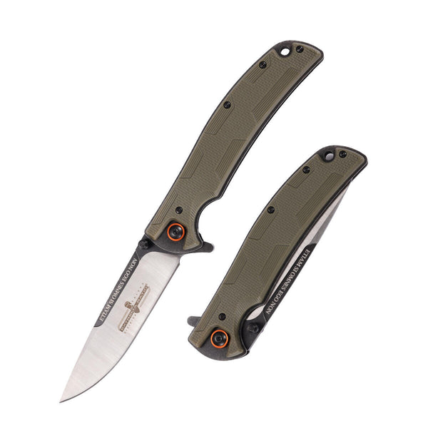 7.9 Inch Folding Pocket Knife, High Carbon Steel Sharp Blade EDC Knife with Non-Slip Nylon Handle, Portable Utility Pocket Tool for Camping, Hiking, Package Opening & Daily Outdoor Use