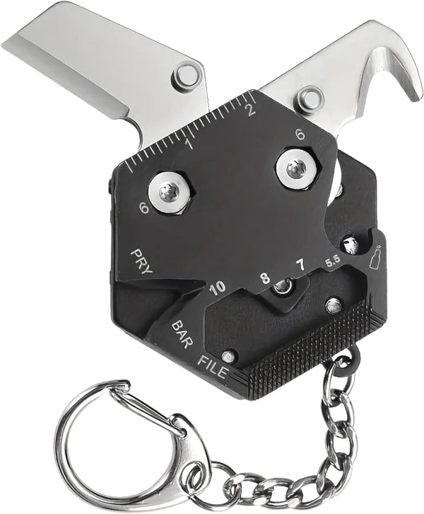 KnifeMaster Stainless Steel Multi-Function Keychain Hand Tool - Rope Cutter