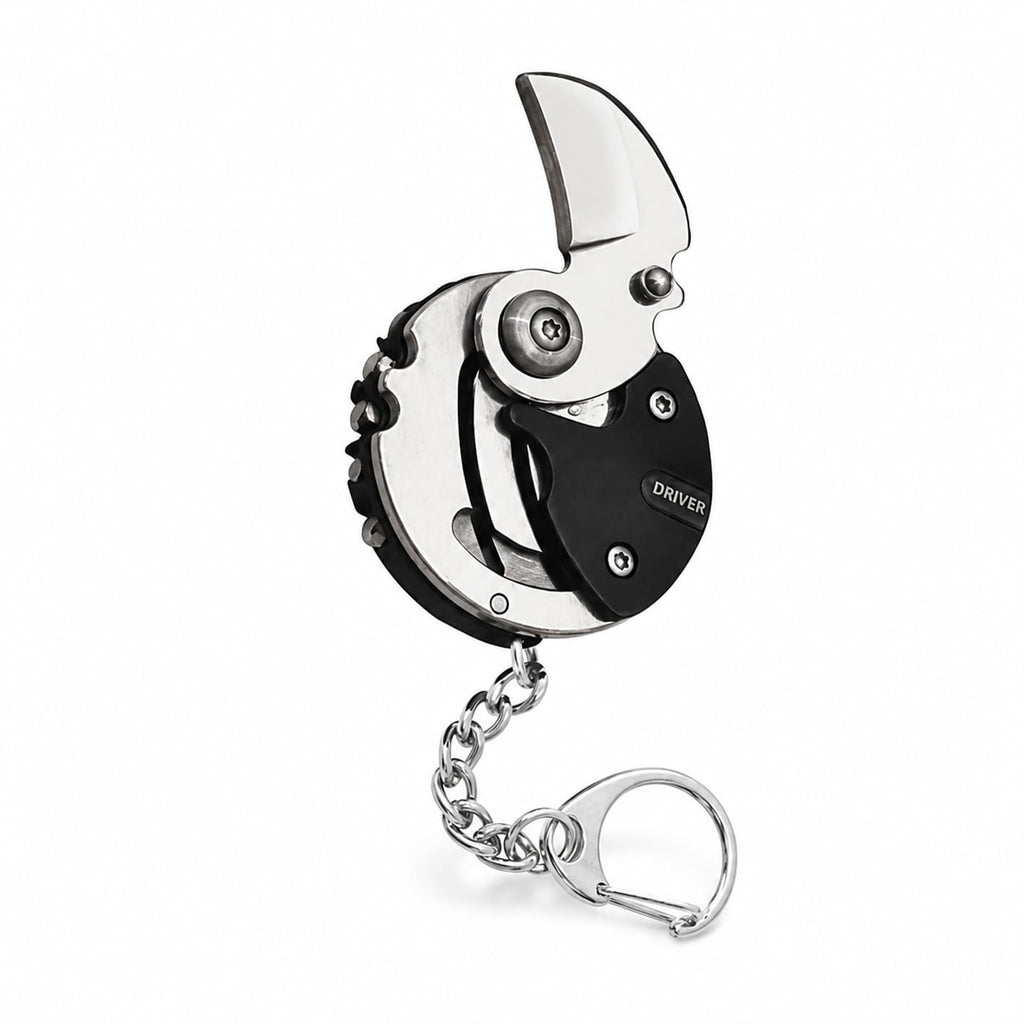 Knife Master Compact Coin-Style Manual Folding Utility Cutter with Key Ring
