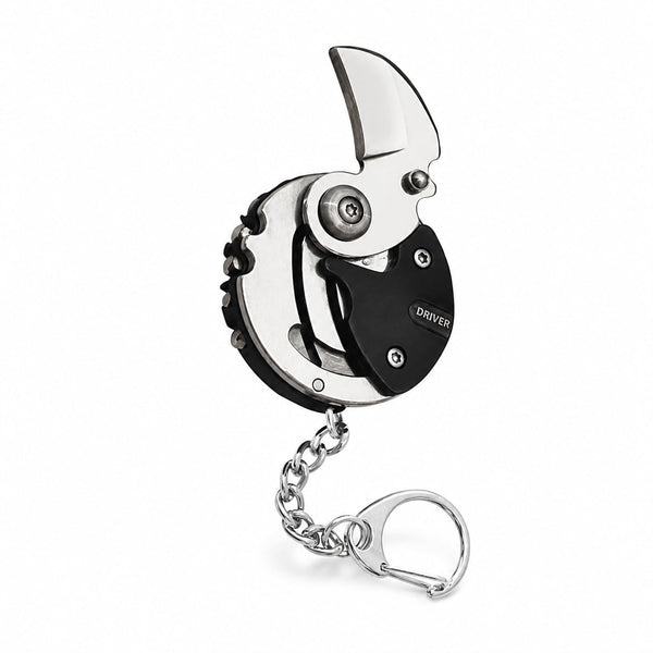 Knife Master Compact Coin-Style Manual Folding Utility Cutter with Key Ring