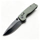Folding Utility Knife with Green Textured Handle and Clip for Camping & EDC
