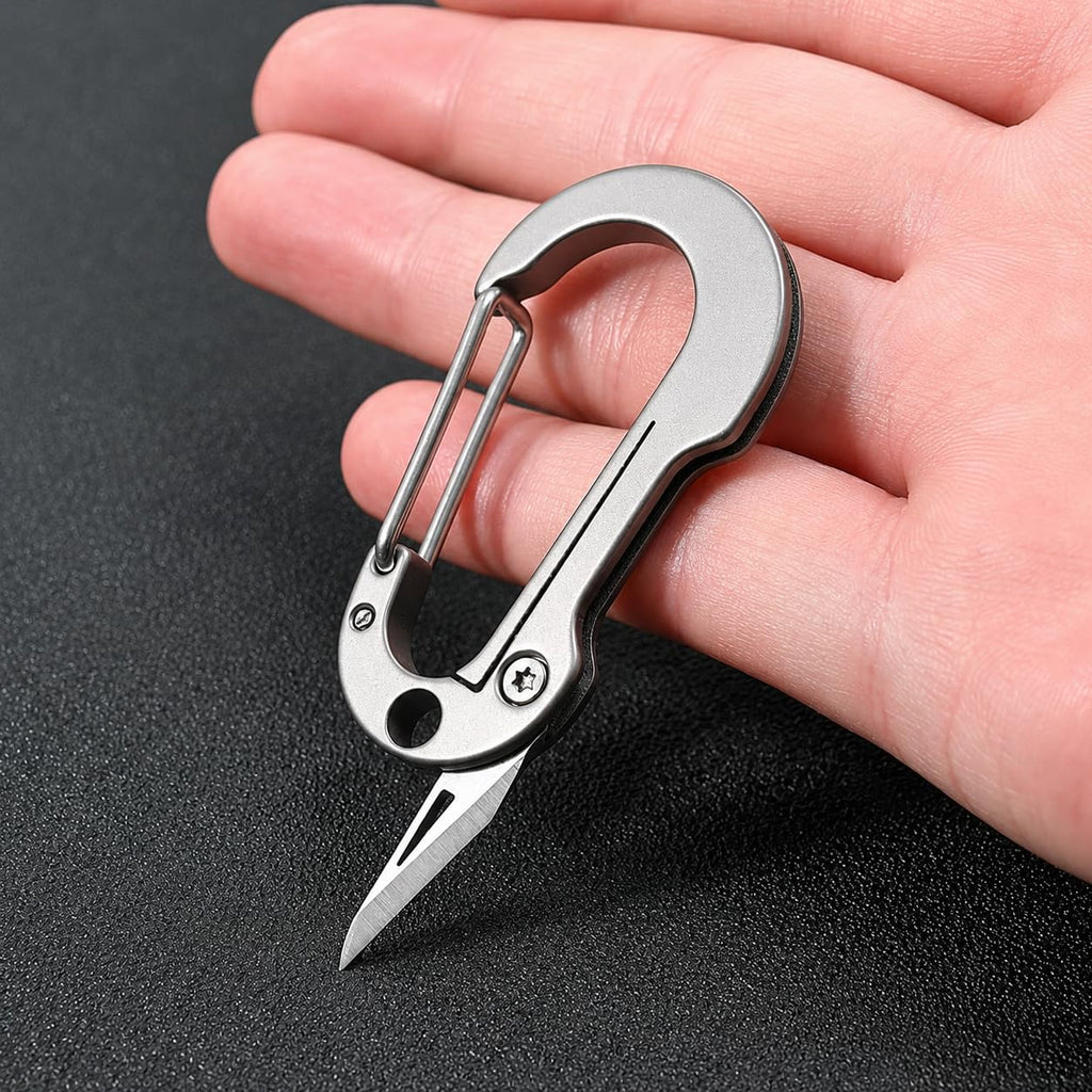 Knife Master Titanium Keychain Utility Cutter, Compact Folding Mini Box Opener