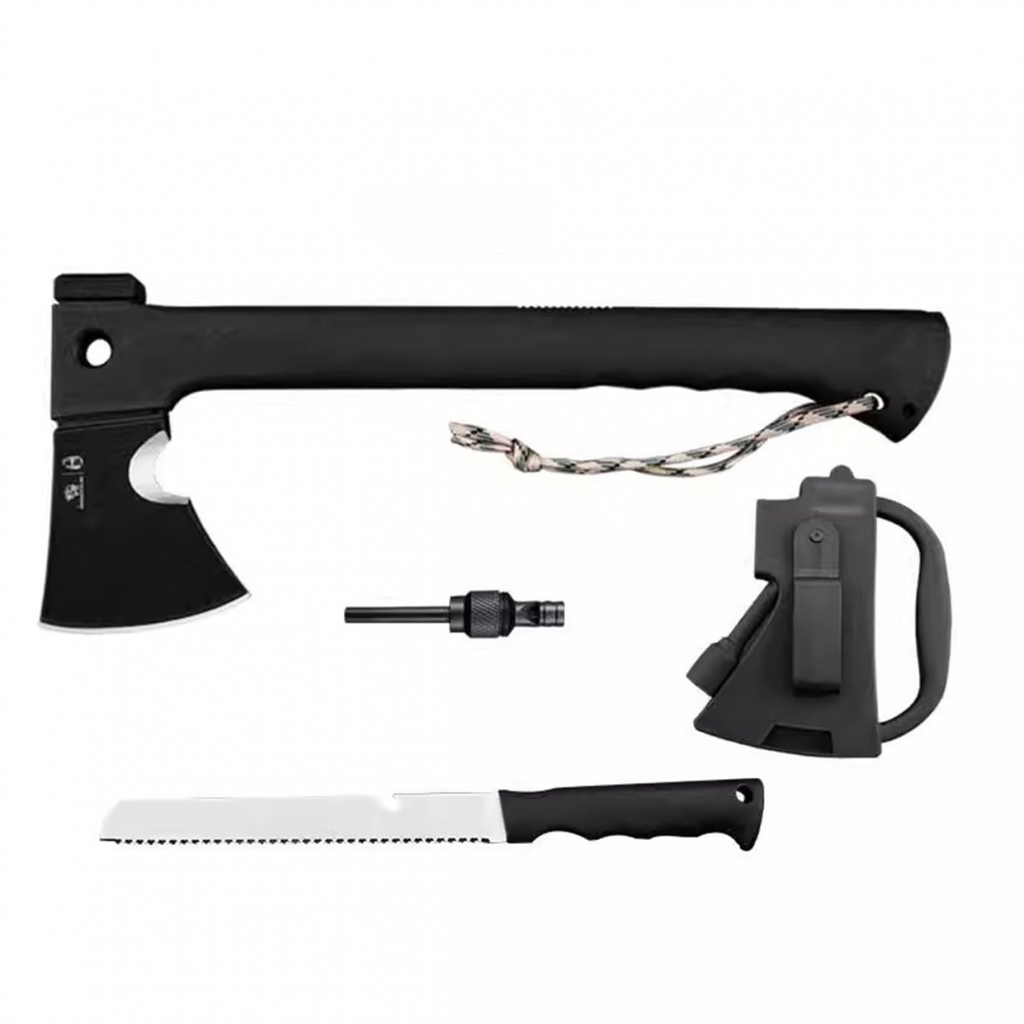 Multifunctional Camping Axe Kit Multi Tool Engineer Axe with Saw/Knife for Chopping Trees, Wood Cutting Outdoor Hiking, Camping Gear