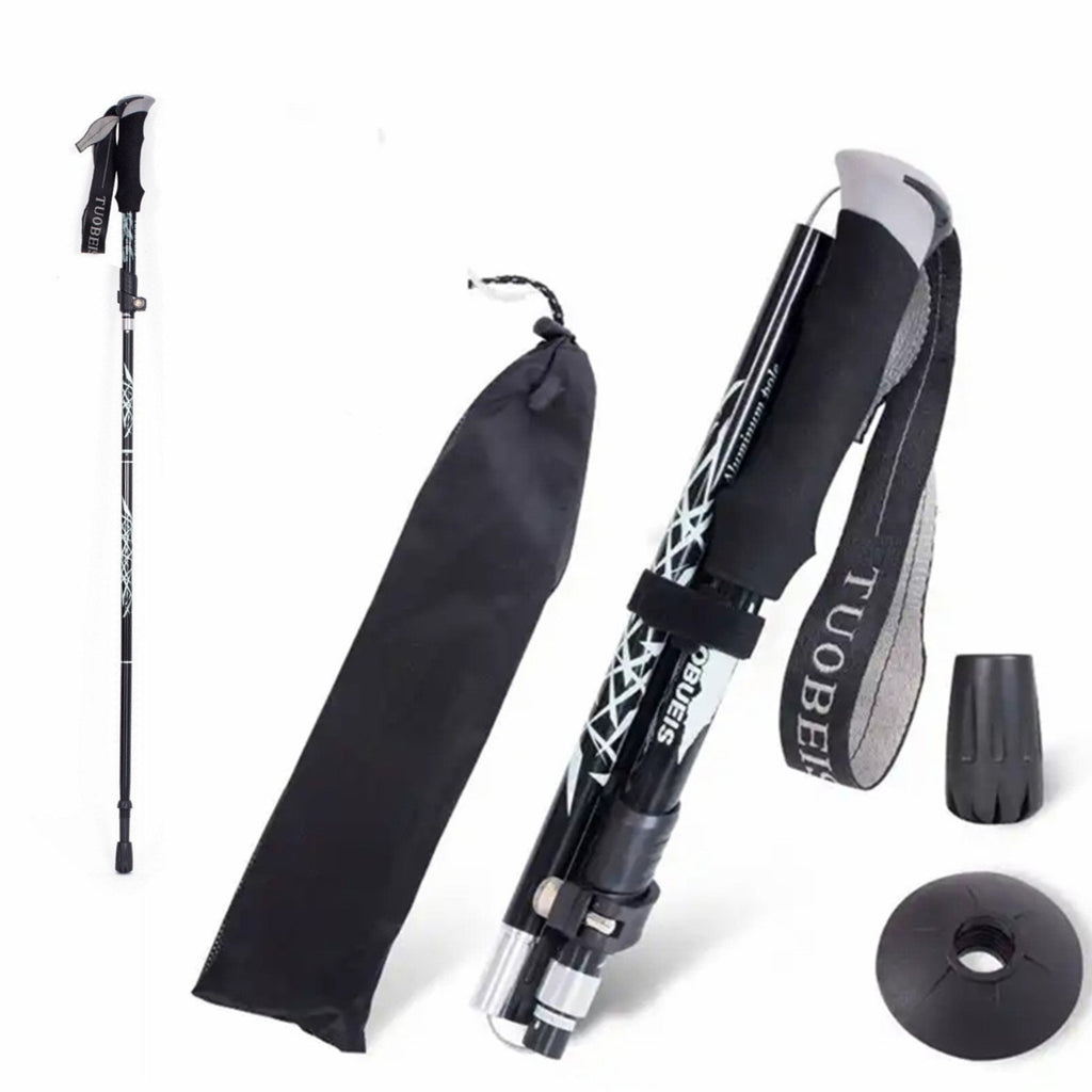 Trekking Pole Collapsible Hiking Pole for Men Women Upgraded Thickened Aircraft-Grade Aluminum Alloy Trekking Sticks w/ Quick Lock System,Telescopic