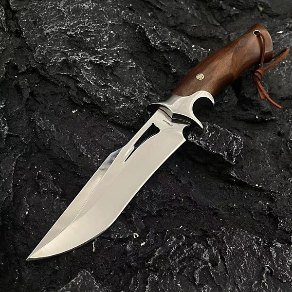 Knives Adventurer - Bushcraft Knife - Fixed-Blade 5cr15 Steel Knife - Outdoor Full-Tang Knife - 9.5" Camping Knives Bayonet With Leather Sheath