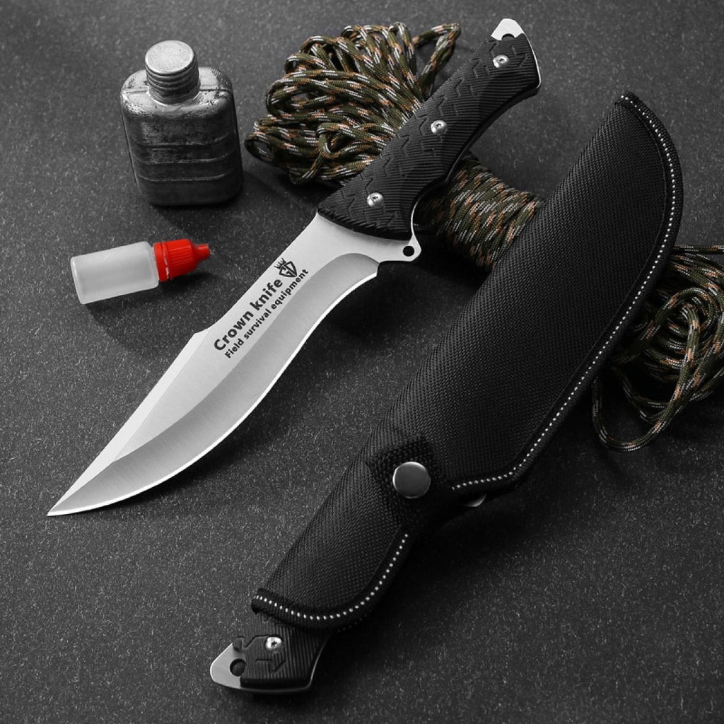 Survival Knife for Men & Women, 8.85" Full Tang Fixed Blade Camp Knife Bush Knife with Sheath for Belt, Camping Knives & Tools