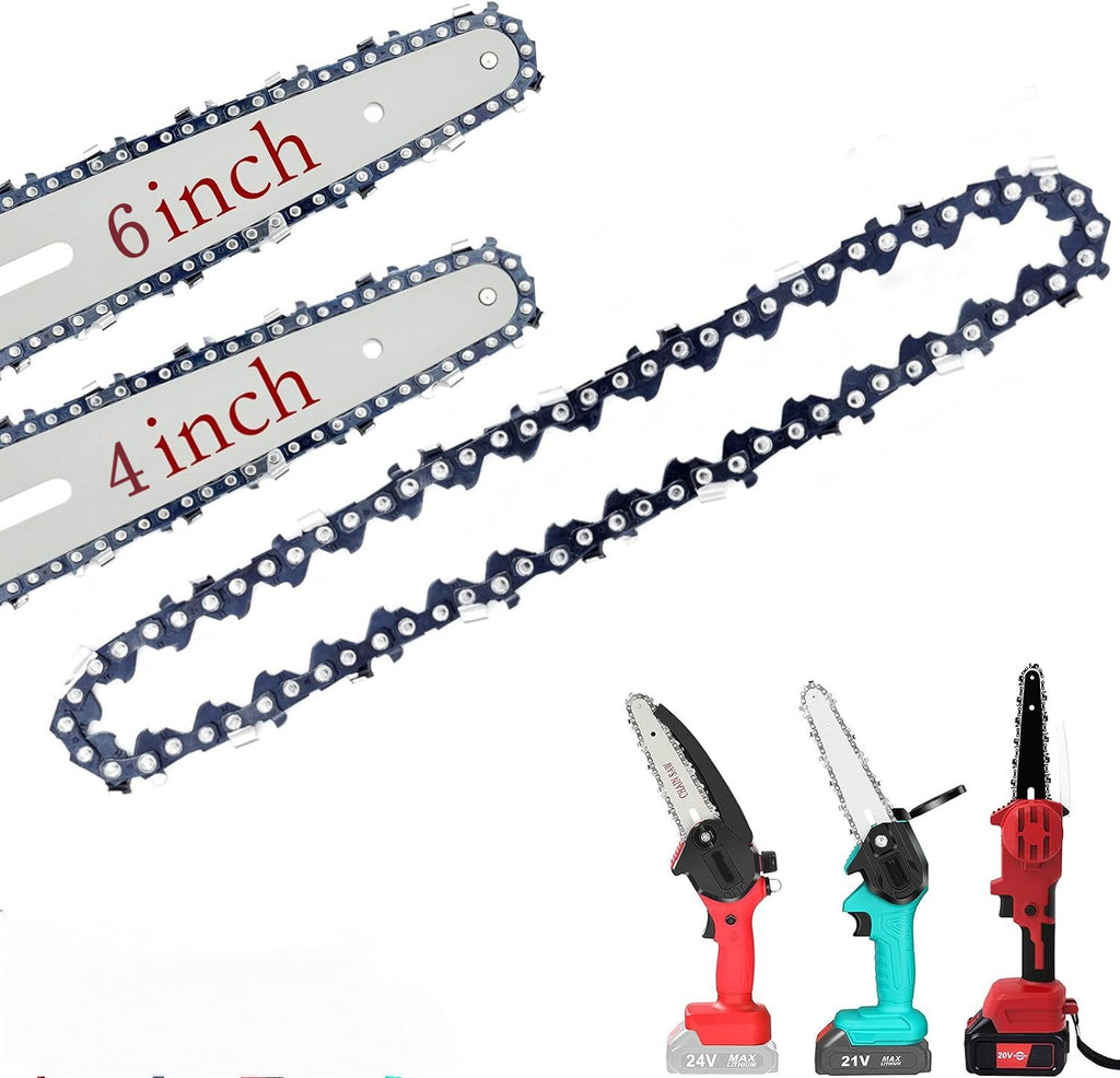 4 Inch 6 Inch Mini Chainsaw Chain, Replacement Chains for Cordless Handheld Mini Chainsaw, Guide Saw Chains for Pruning Shears and Wood Cutting