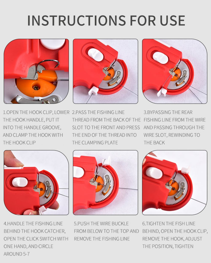 automatic fishing hook tier Electric Device Automatic Fishing Hook Tier Tool, Electric Fast Tyer Machine Tying Device Tie Knot Lure Fishing Hook Line Bundle Quick Knot Device,Fishing Tackle,Fishing Accessories – KnifeMaster Australia