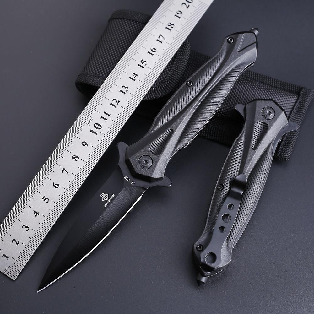EDC Folding Knife with Sheath - Large Flipper Assisted Opening Pocket Knife for Men, 3.26'' Steel Blade with Liner Lock,Glass Breaker,Pocket Clip