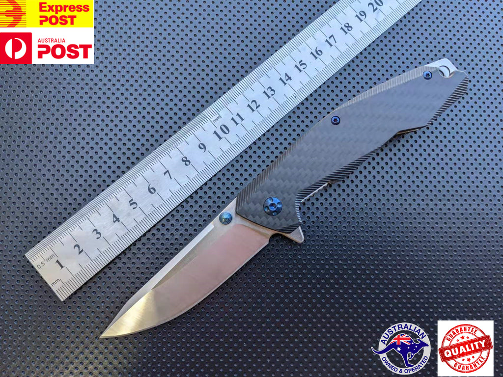 Knife Master Daily Pocket Folding Knife Hunting SUS D2 Carbon Handle