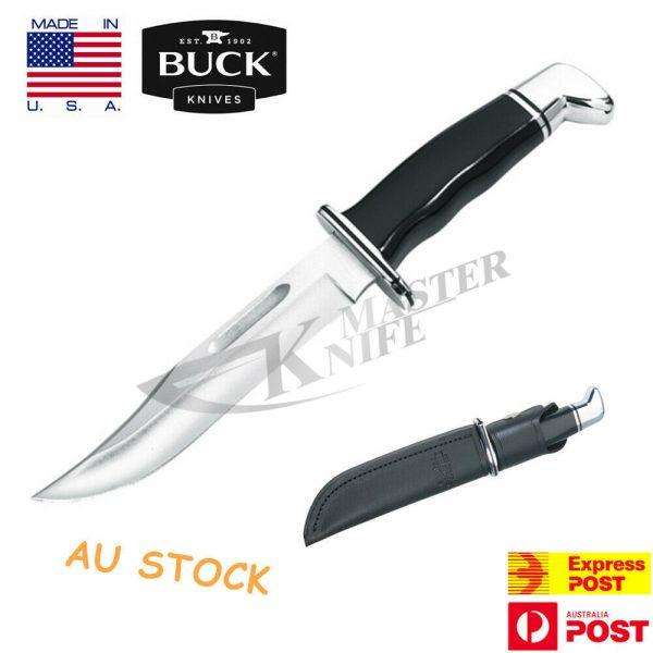 Buck 119 Special Hunting Knives Fixed Blade Knife Genuine Black Leather Sheath - www.knifemaster.com.au