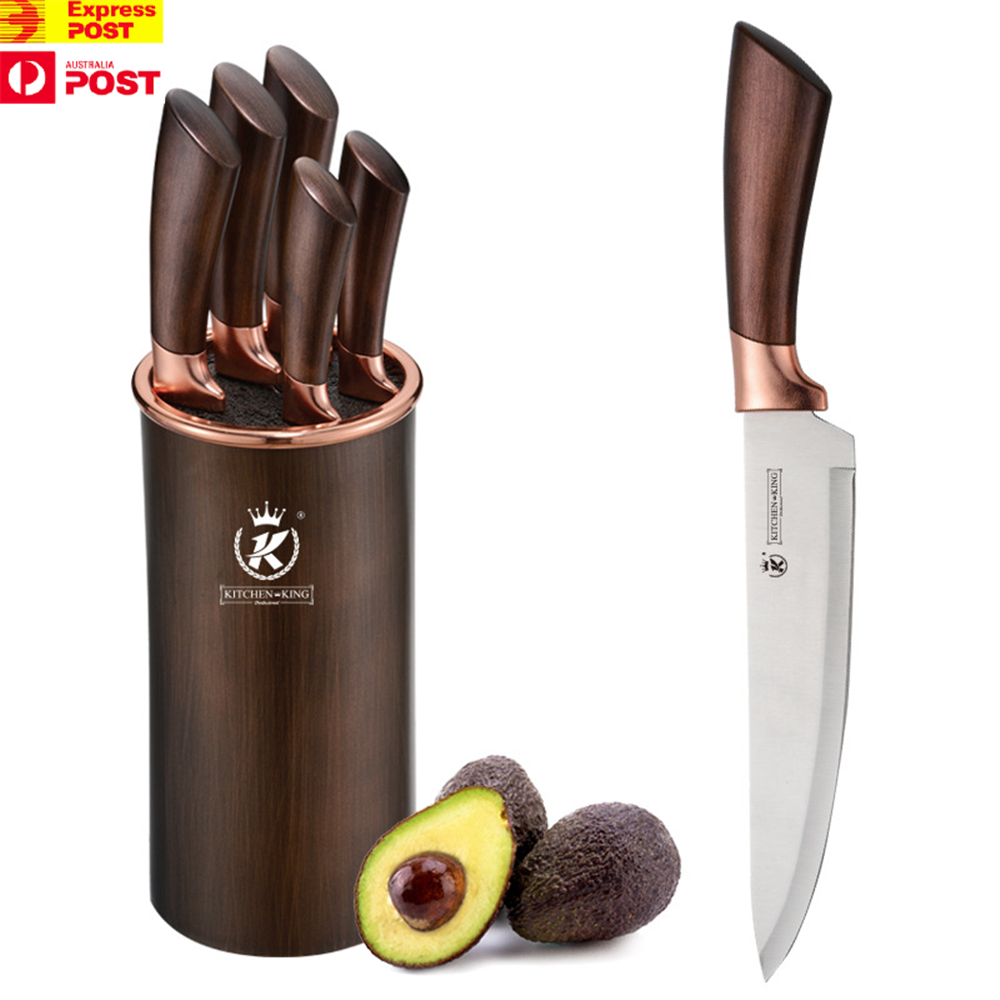 Knife Set,6 Pieces Knife Block with Knives,Premium Knife Set with High-Grade Stainless Steel Blades and Ergonomic Design,Chef's Knife, Kitchen Knives