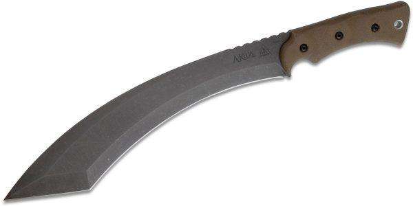 TOPS Knives A-Klub Fixed Blade Knife Stonewashed Recurve Tanto AKLB-01 - www.knifemaster.com.au