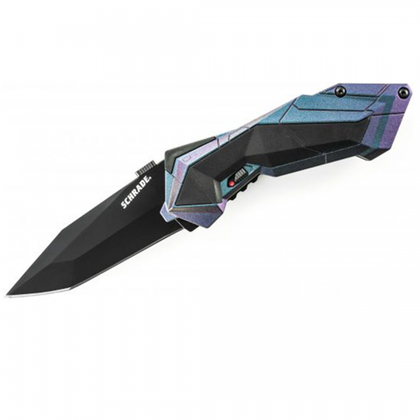Schrade Assisted Opening Plain Black Tanto Blade - www.knifemaster.com.au