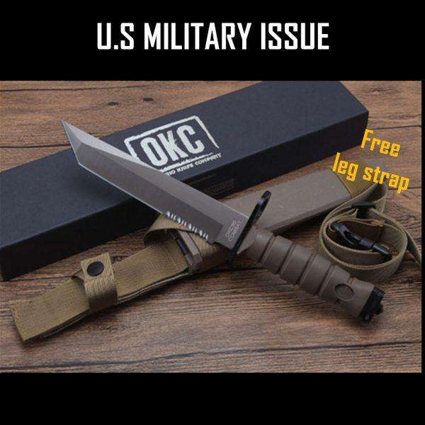 Military Combat Knife OKC3S Fixed Blade Hunting Tactical Knife Tanto - www.knifemaster.com.au