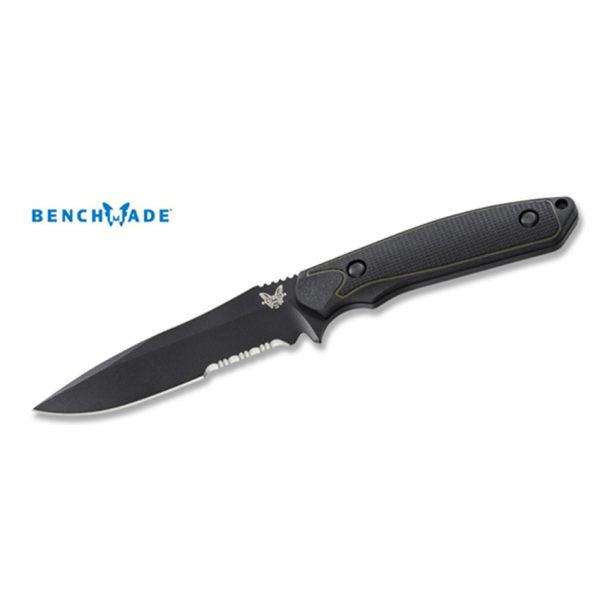 Benchmade 169SBK Fixed 154CM Steel Black Combo Drop Point Blade OD Grivory Handles - www.knifemaster.com.au