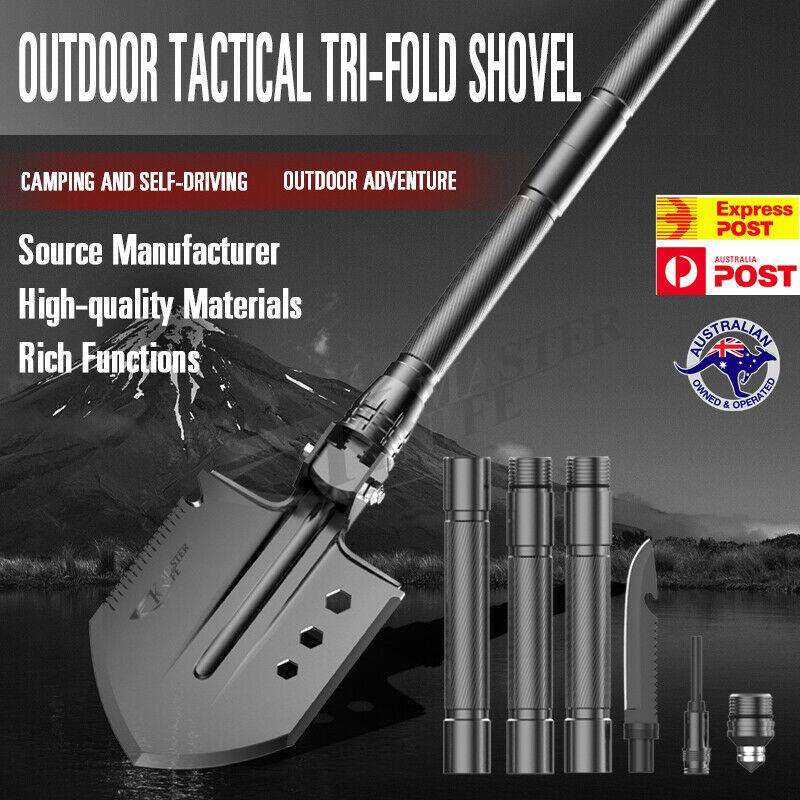 Folding Shovel Camping Survival Multi Tools Knife Axe Saw Outdoor Military AU - www.knifemaster.com.au