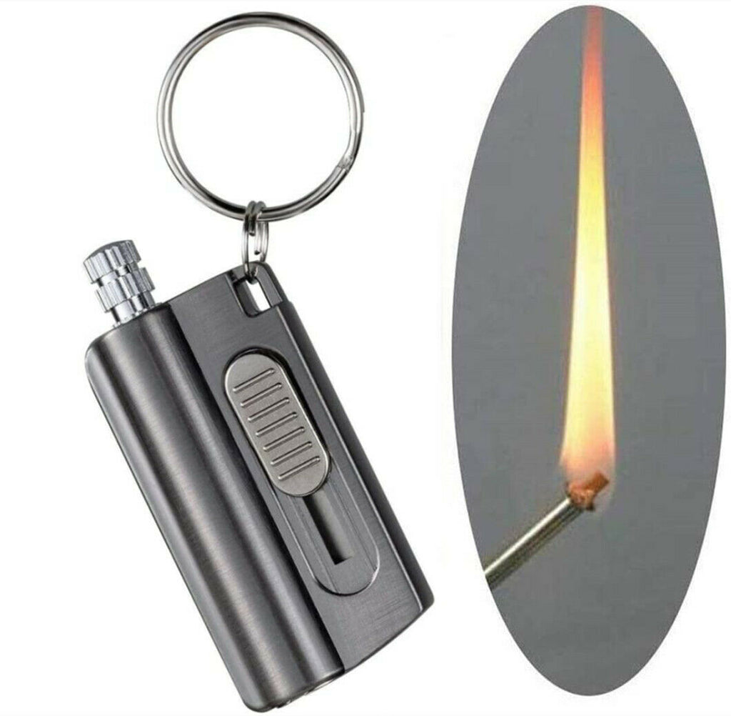Permanent Match Lighter,Waterproof Multifunction Metal Keychain EDC Fi –