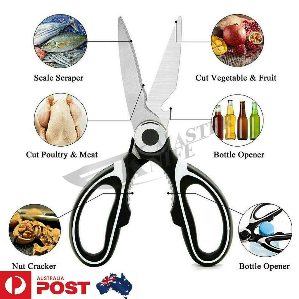 Kitchen Scissors Heavy Duty Sharp Stainless Steel Multi Purpose Meat Scissor AU - www.knifemaster.com.au