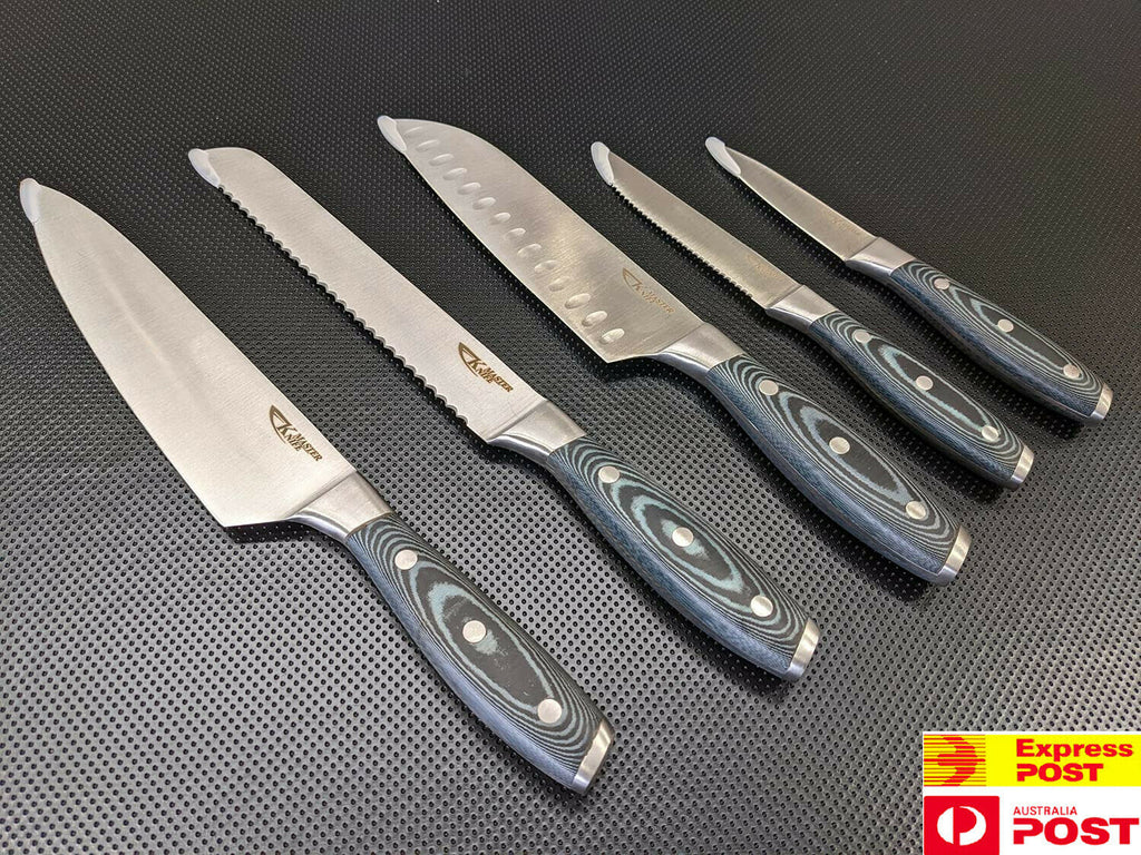 6-Piece Stainless Steel Knife Set,Premium Kitchen Chef Knife with Micarta Handle
