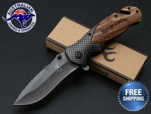 Browning Folding Knife Hunting Camping Survival Fishing Outdoor Pocket Tactical - www.knifemaster.com.au