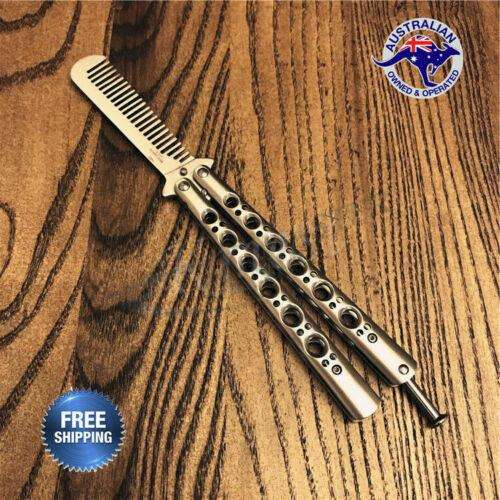Benchmade Stainless Practice Balisong Butterfly Metal Comb Training Barber Tool - www.knifemaster.com.au