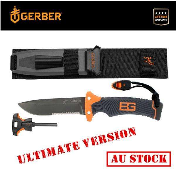 Genuine Gerber Bear Grylls Survival Ultimate Fixed Blade Knife Flint Whistel AU - www.knifemaster.com.au